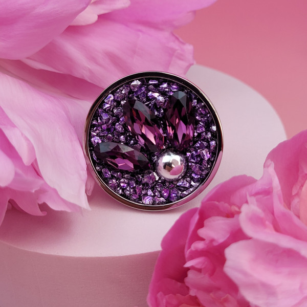 Verstellbarer Ring mit Swarovski-Kristallen "Selée"