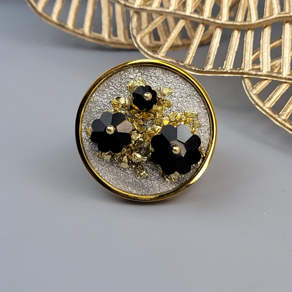 Verstellbarer Ring mit Swarovski-Kristallen "Ayla" UNIKAT