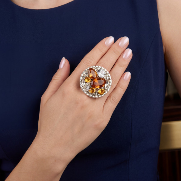 Verstellbarer Ring mit Swarovski-Kristallen "Noreé"
