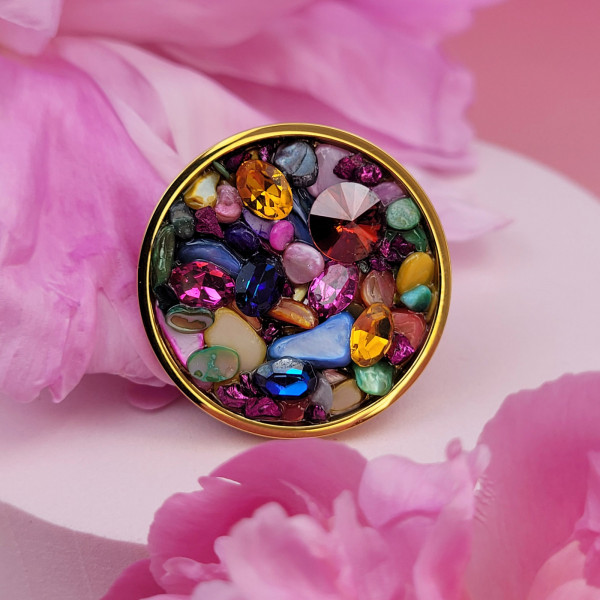 Verstellbarer Ring mit Swarovski-Kristallen "Veléa"