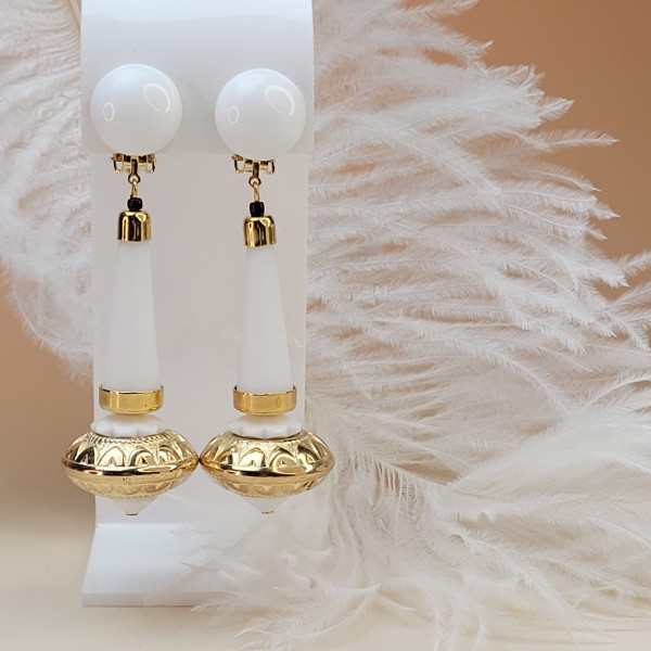 Clipse mit Swarovski-Kristallen "Obsidian Snaps" UNIKAT