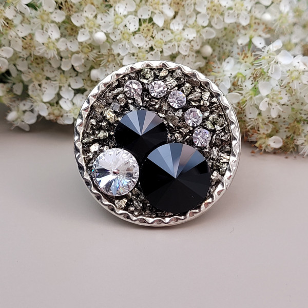 Verstellbarer Ring mit Swarovski-Kristallen "Oria"